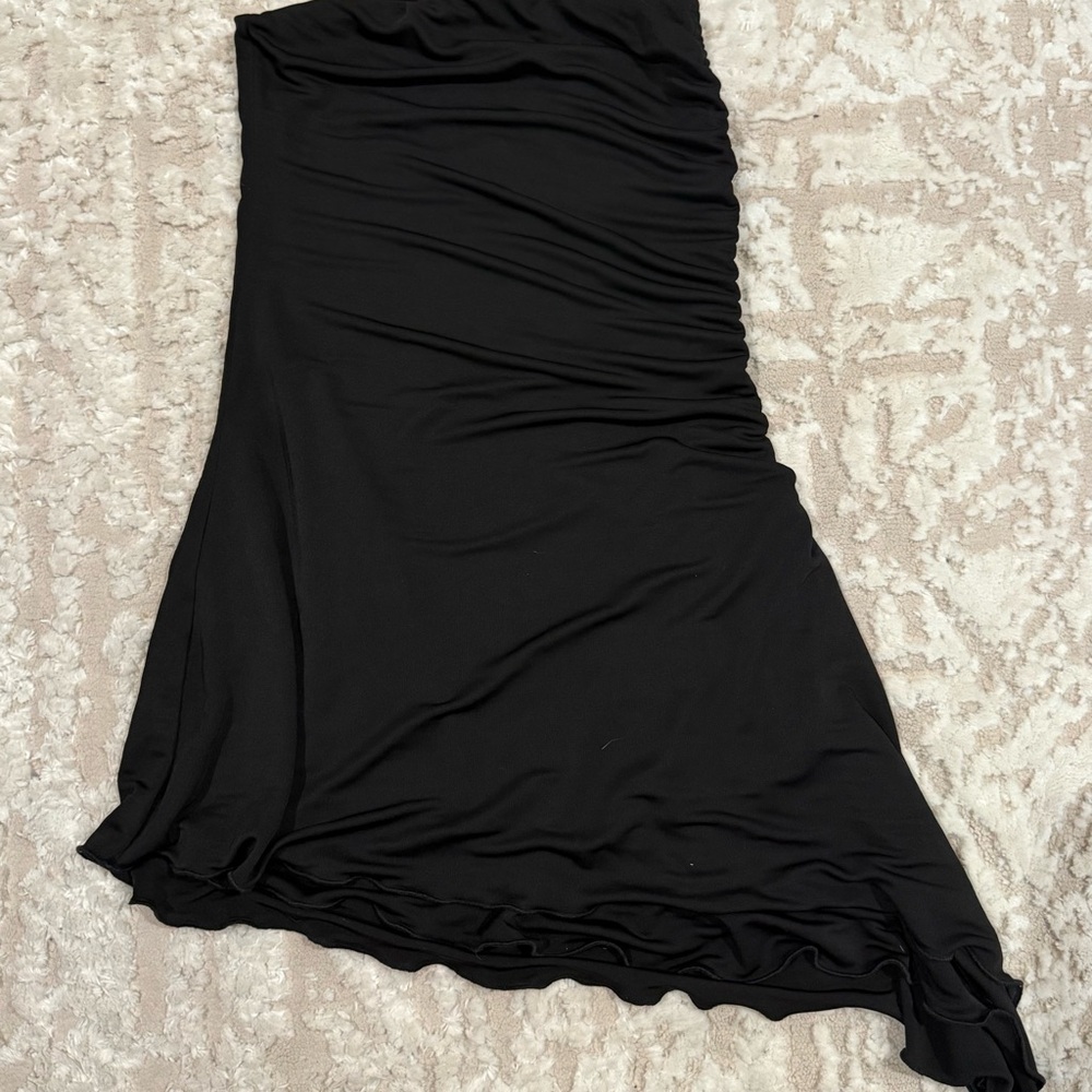 Elegant Black Ruched Dress